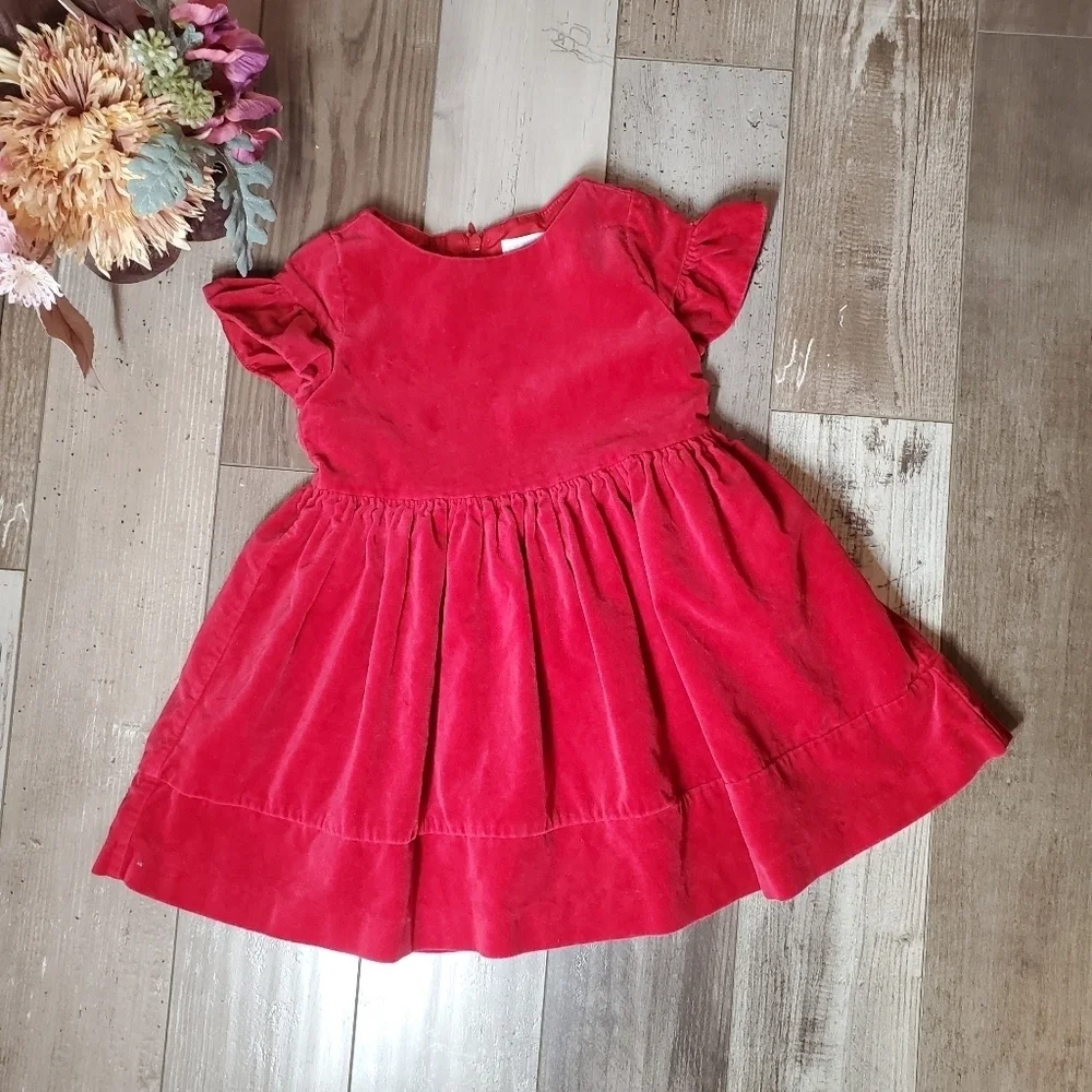 Gymboree Baby Red Velvet Christmas Toddler Girls Dress Size 2T NWOT